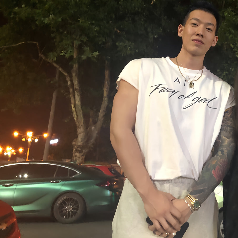 Fear of God ESSENTIALS AIR Graphic Tank – Oversized Performance Sleeveless Top